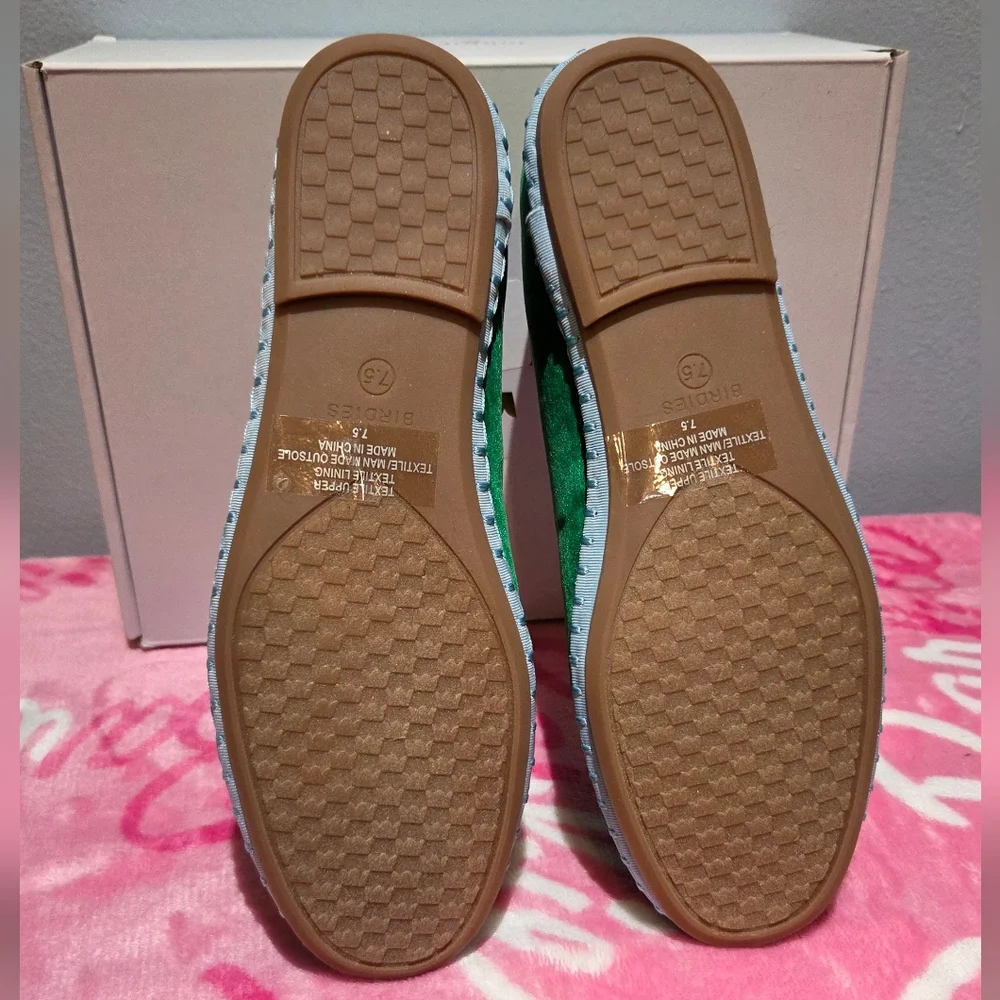 Women's Birdies Heron Kelly Green Velvet Loafer, Size 7.5 - Picture 7 of 8